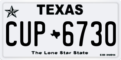 TX license plate CUP6730