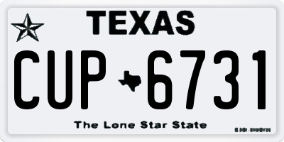 TX license plate CUP6731