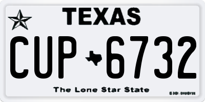 TX license plate CUP6732