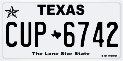 TX license plate CUP6742