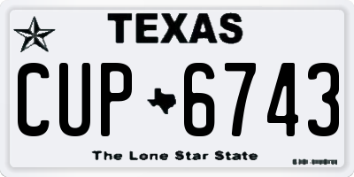 TX license plate CUP6743