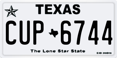 TX license plate CUP6744