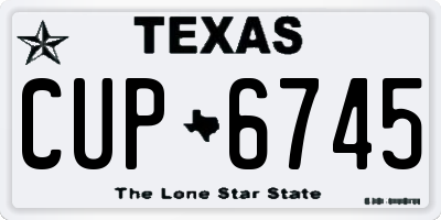 TX license plate CUP6745