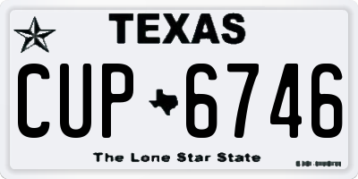 TX license plate CUP6746
