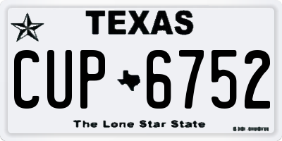 TX license plate CUP6752