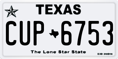 TX license plate CUP6753