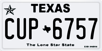 TX license plate CUP6757