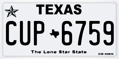 TX license plate CUP6759