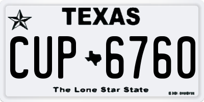 TX license plate CUP6760