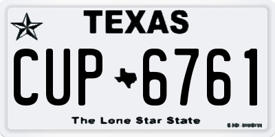 TX license plate CUP6761