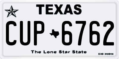 TX license plate CUP6762
