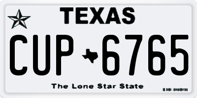TX license plate CUP6765