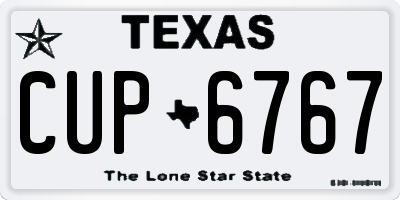 TX license plate CUP6767