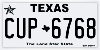TX license plate CUP6768