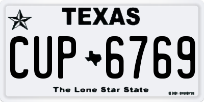 TX license plate CUP6769