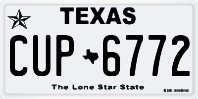 TX license plate CUP6772