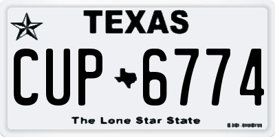 TX license plate CUP6774