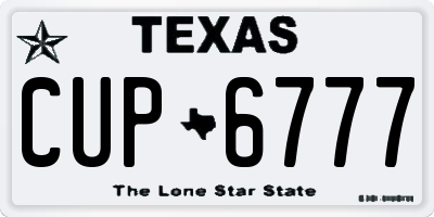 TX license plate CUP6777