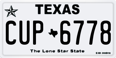 TX license plate CUP6778
