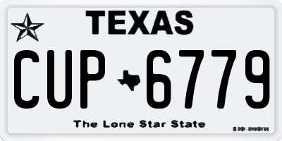 TX license plate CUP6779