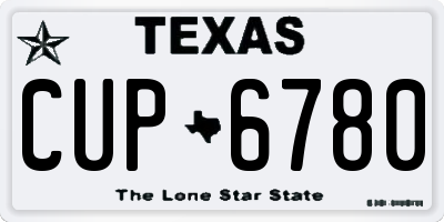 TX license plate CUP6780