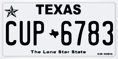 TX license plate CUP6783