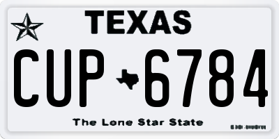 TX license plate CUP6784