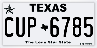 TX license plate CUP6785