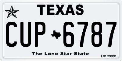 TX license plate CUP6787
