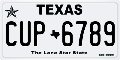 TX license plate CUP6789