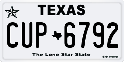 TX license plate CUP6792