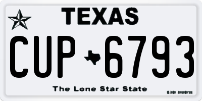TX license plate CUP6793