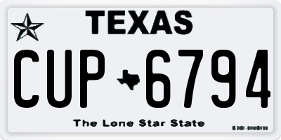 TX license plate CUP6794