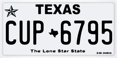 TX license plate CUP6795