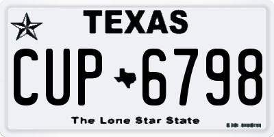 TX license plate CUP6798