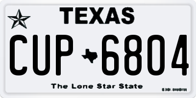 TX license plate CUP6804