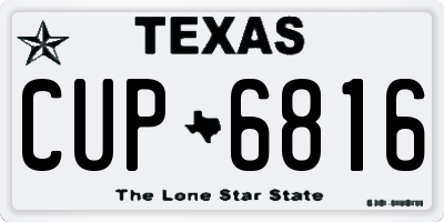 TX license plate CUP6816