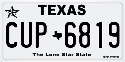 TX license plate CUP6819