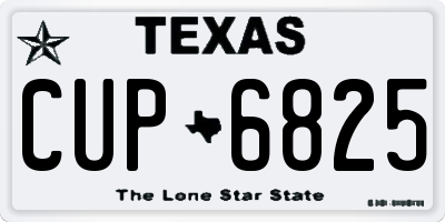 TX license plate CUP6825
