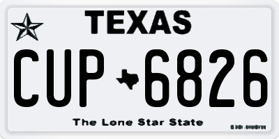 TX license plate CUP6826