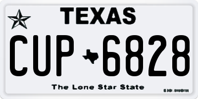 TX license plate CUP6828