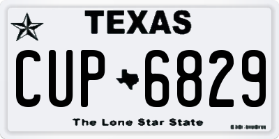 TX license plate CUP6829