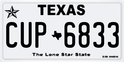 TX license plate CUP6833