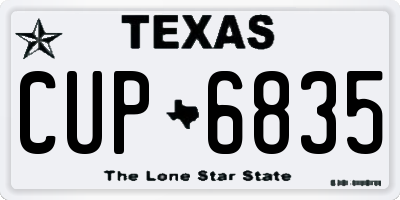 TX license plate CUP6835