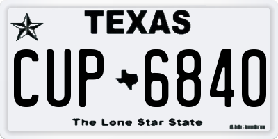 TX license plate CUP6840