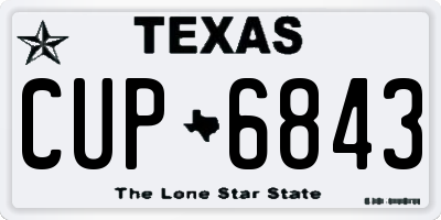 TX license plate CUP6843