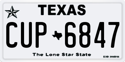 TX license plate CUP6847