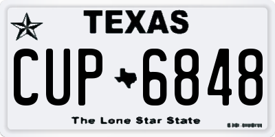 TX license plate CUP6848