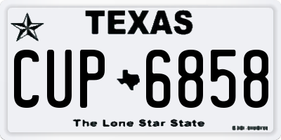 TX license plate CUP6858