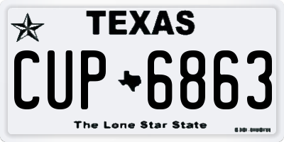 TX license plate CUP6863